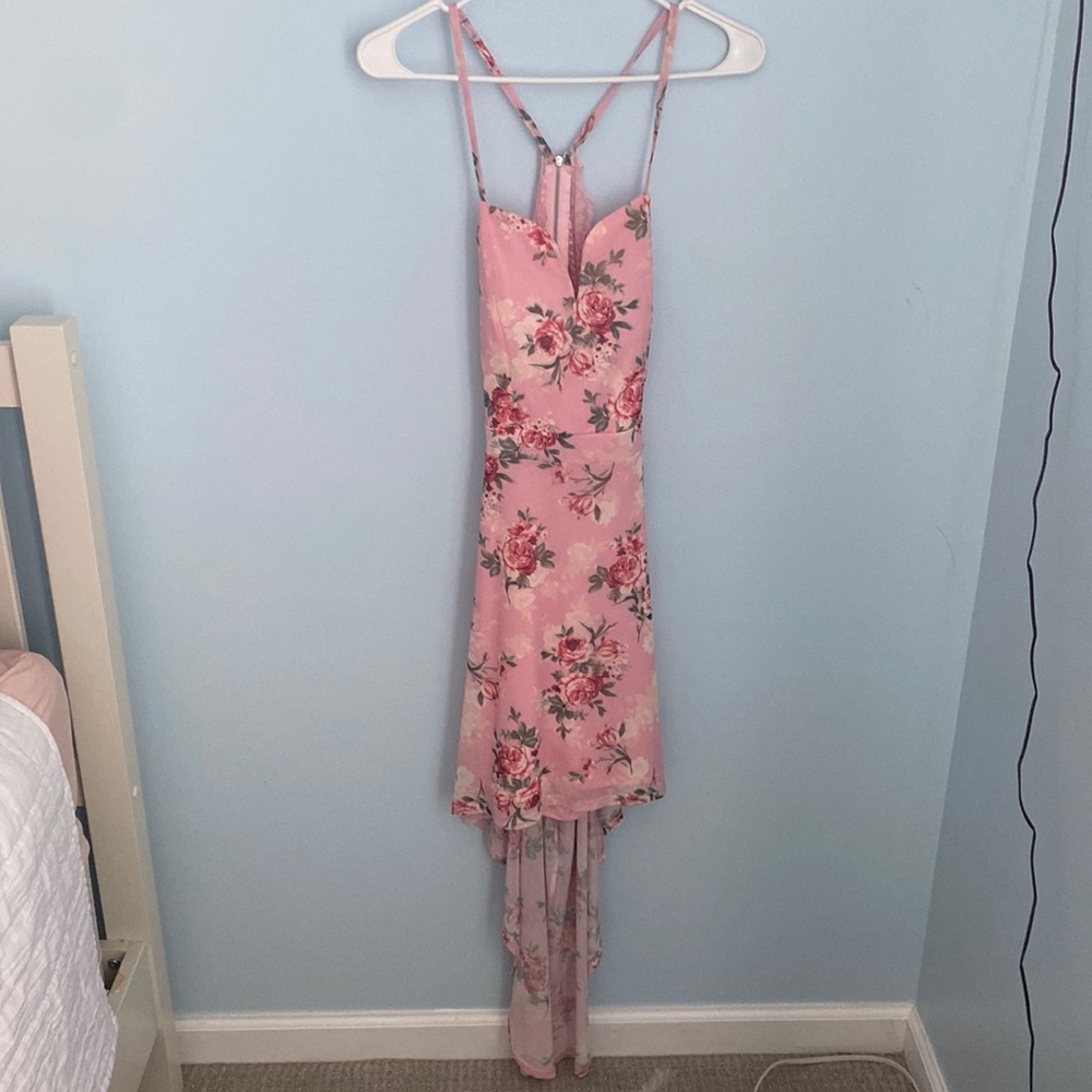 FLOWER LONG PINK DRESS